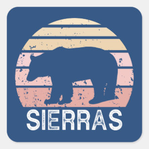 Sierras Retro Bear Quadratischer Aufkleber