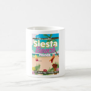 Siesta Beach florida Vintage Reiseplakat Tasse