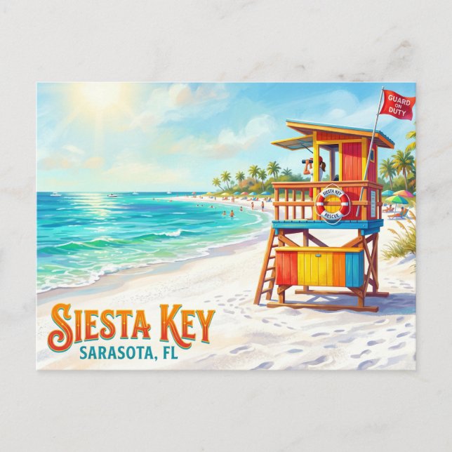 Siesta Beach USA Postkarte (Vorderseite)