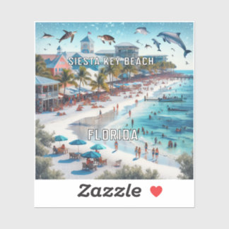 Siesta Key Beach Florida 3 Inch Vinyl Sticker