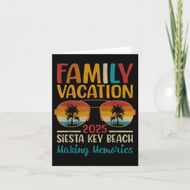 Siesta Key Beach Florida Matching Familienurlaub Karte (Vorderseite)