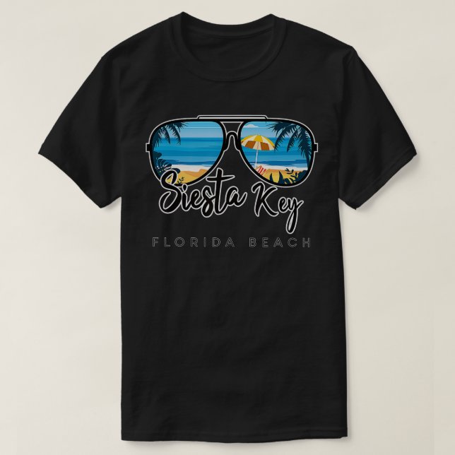 Siesta Key Beach Florida Palm Tree Sonnenbrille So T-Shirt (Design vorne)