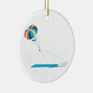 Siesta Key Beach Parasailing Keramik Ornament