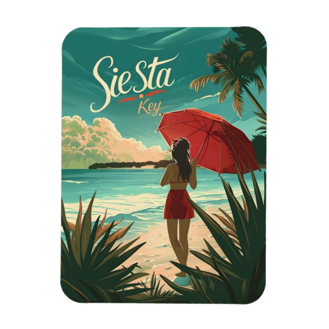 Siesta Key Beach Travel ad Magnet (Vertikal)