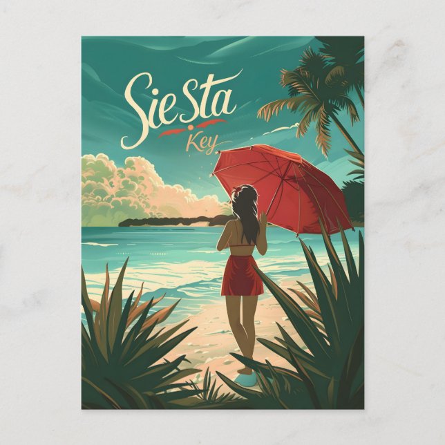 Siesta Key Beach Travel ad Postkarte (Vorderseite)