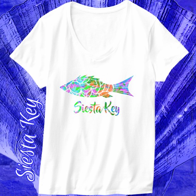 Siesta Key FL farbenfroher Fisch T-Shirt (Von Creator hochgeladen)