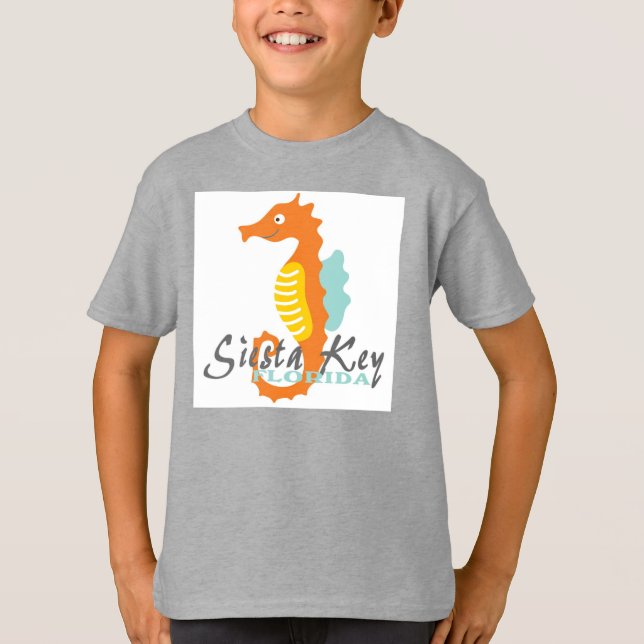 Siesta Key Florida Jungen Seashorn Tee (Vorderseite)