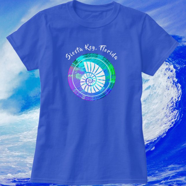 Siesta Key Florida Muschel Strandpromenade T-Shirt (Von Creator hochgeladen)