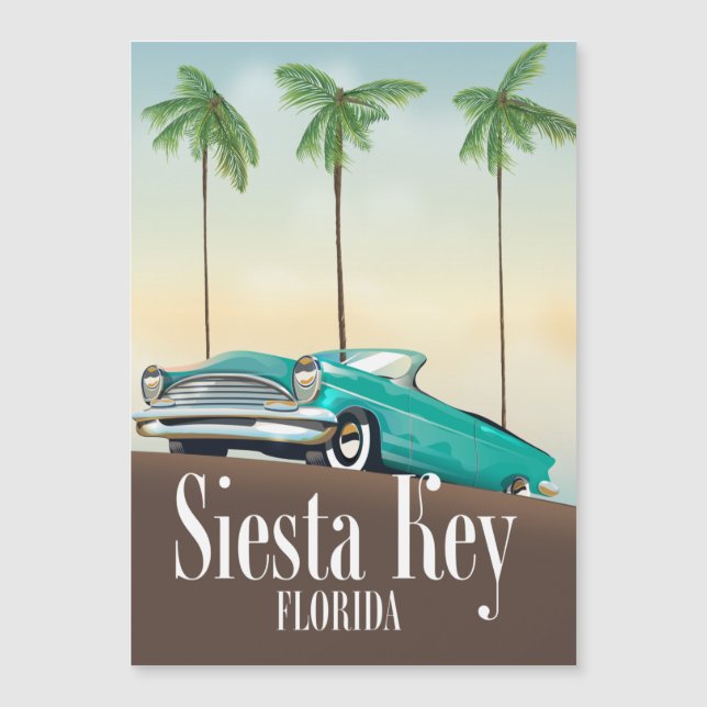 Siesta Key Florida Reiseplakat Magnetkarte (Vorderseite)