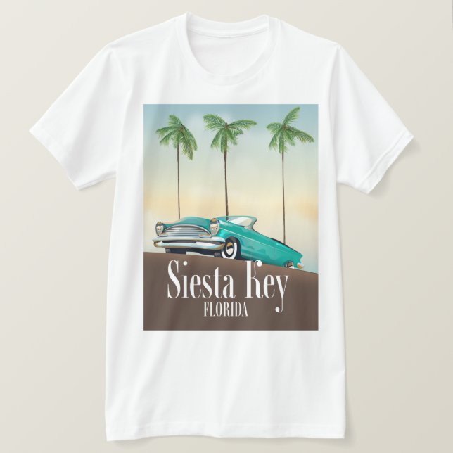 Siesta Key Florida Reiseplakat T-Shirt (Design vorne)