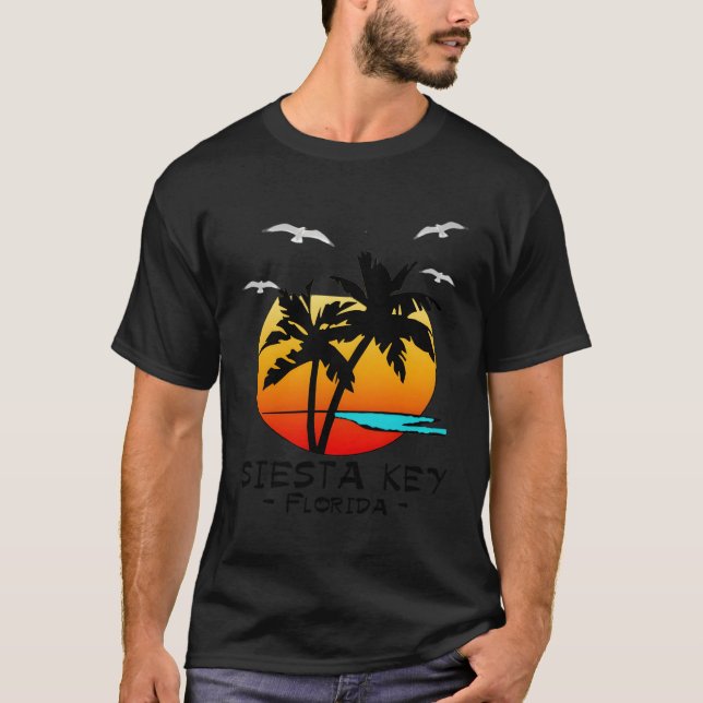 Siesta Key Florida Tropische Beachwear T-Shirt (Vorderseite)