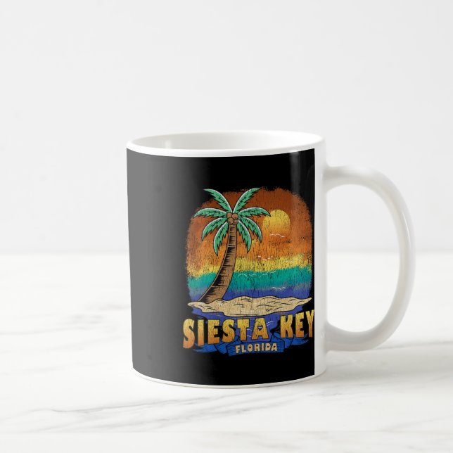 Siesta Key Florida Vintag Distressed Souvenir Kaffeetasse (Rechts)
