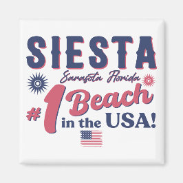 Siesta Key Florida Vintag Souvenir FL Retro Beach Magnet