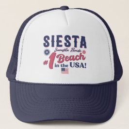 Siesta Key Florida Vintag Souvenir FL Retro Beach Truckerkappe
