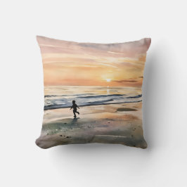 Siesta Key Strand Sonnenuntergang Junge spielt im Kissen