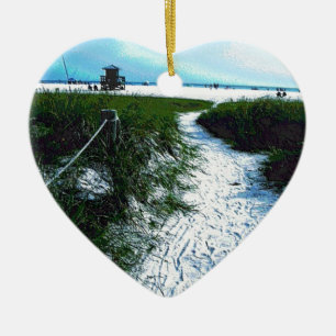 Siesta Keys Beach in Softplastik-Fotografie Keramikornament
