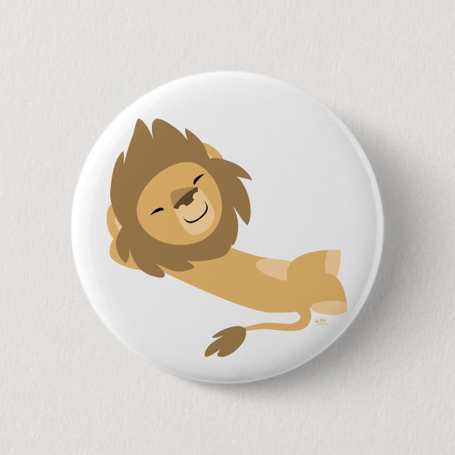 Siesta! Niedlicher Cartoon Lion Button (Vorderseite)