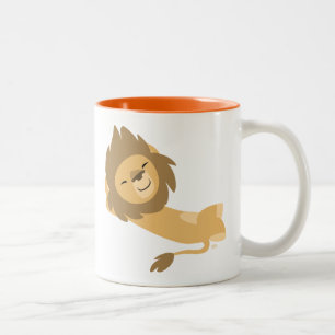 Siesta! Niedlicher Cartoon Lion Zweifarbige Tasse
