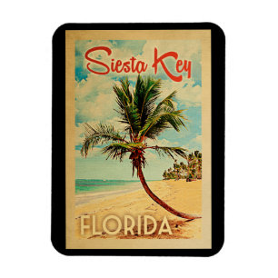 Siesta-Schlüsselflorida-Palme-Strand-Vintage Reis Magnet
