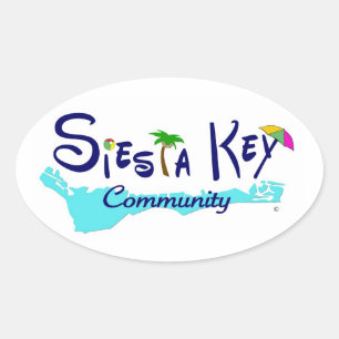 Siesta-Schlüsselgemeinschaftsaufkleber Ovaler Aufkleber