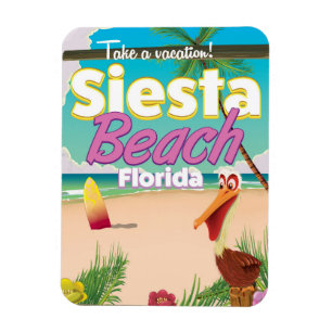 Siesta-Strand Florida Vintage-Reiseposter Magnet