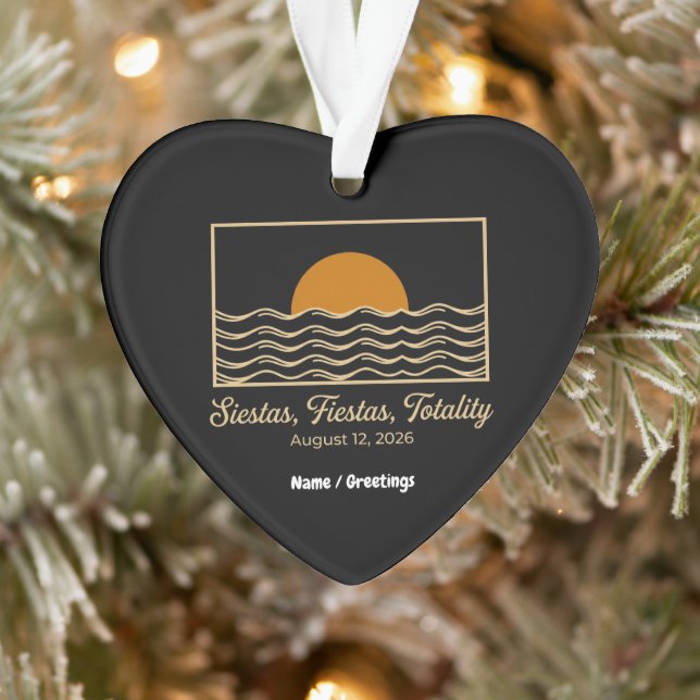 Siestas Fiestas Totality Spain Solar Eclipse 2026  Ornament (Baum)