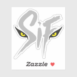 Sif, die Typografie des Großen Grauen Wolfs Aufkleber