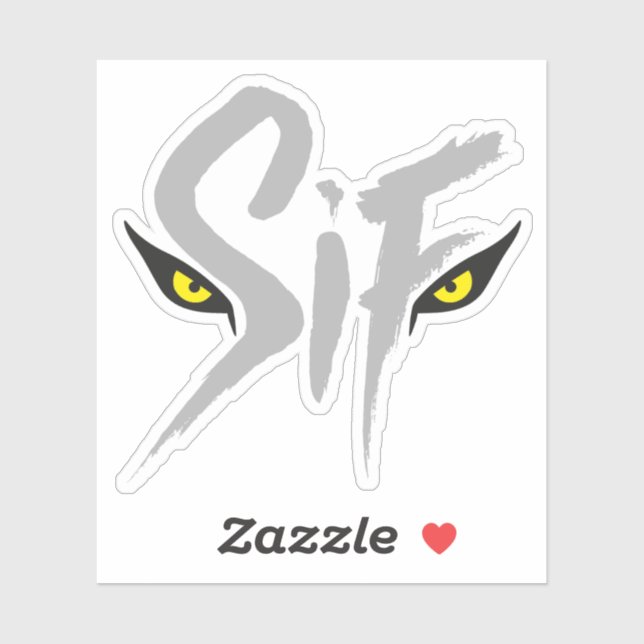 Sif, die Typografie des Großen Grauen Wolfs Aufkleber (Blatt)