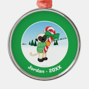 Sifaka Lemur Silbernes Ornament