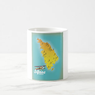 Sifnos Griechenland Retro-Karte Kaffeetasse