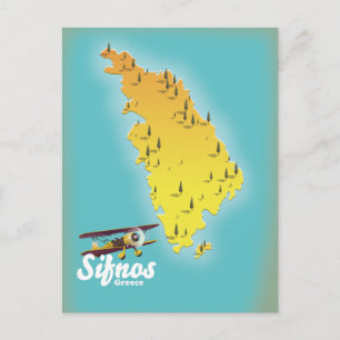 Sifnos Griechenland-Retrokarte Postkarte