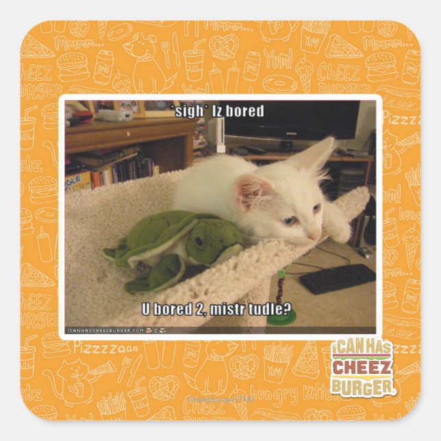 Sigh. Iz gelangweilt Quadratischer Aufkleber (Vorderseite)