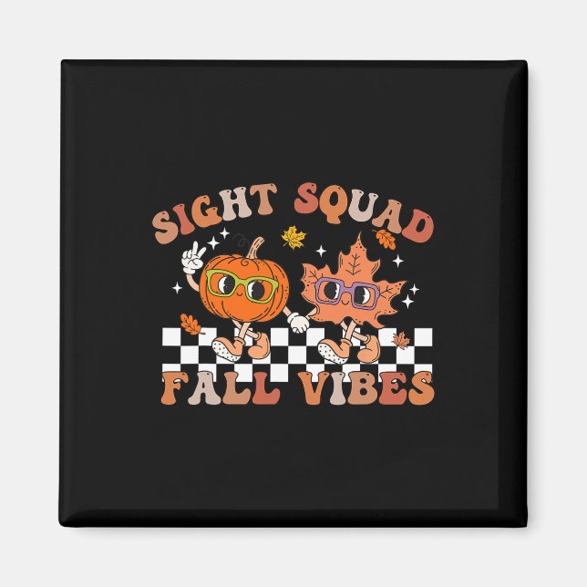 Sight Squad Fall Vibes Pumpkin Fall Leaf Herbst Op Magnet (Vorne)