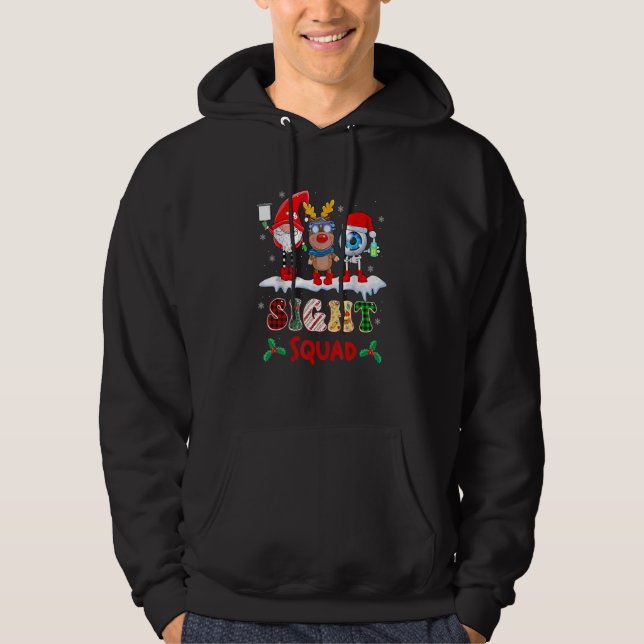 Sight Squad Gnome Reindeer Santa Christmas Optomet Hoodie (Vorderseite)