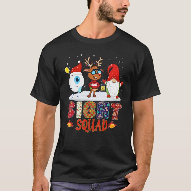 Sight Squad Gnome Reindeer Santa Christmas Optomet T-Shirt (Vorderseite)