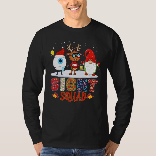 Sight Squad Gnome Reindeer Santa Christmas Optomet T-Shirt (Vorderseite)