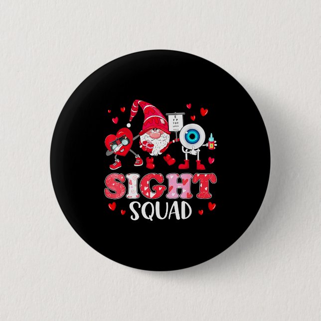 Sight Squad Optician Optometrist Dabbing Heart Val Button (Vorderseite)