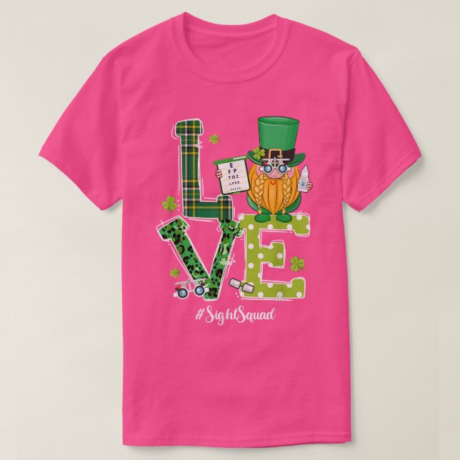 Sight Squad Patricks Day Funny Gnome Optometrist O T-Shirt (Design vorne)