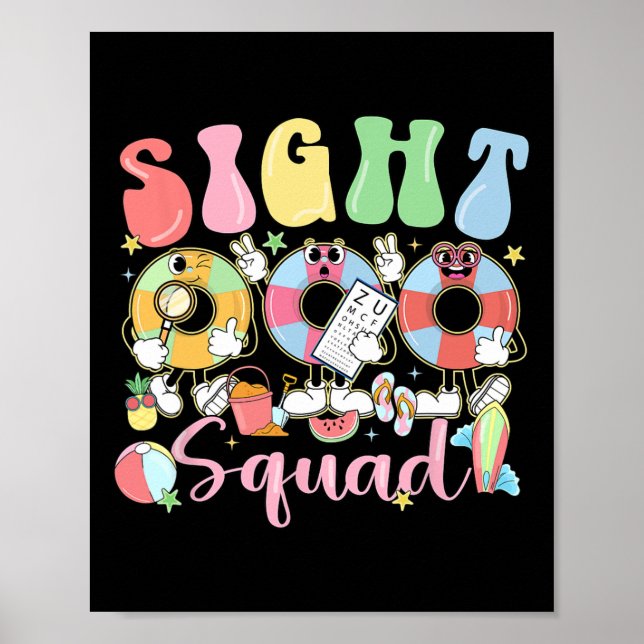Sight Squad Summer Vibes Funny Optometrie Ophthalm Poster (Vorne)