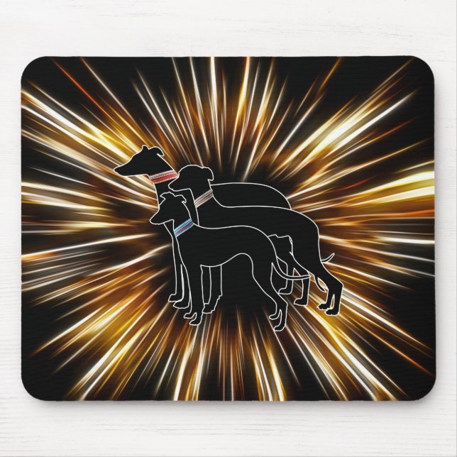 Sighthound Trio Silhouetten V1 Mousepad (Vorne)