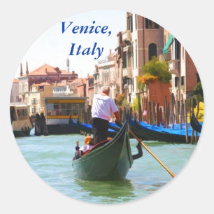 Sightseeing mit Gondel Venedig Italien Runder Aufkleber