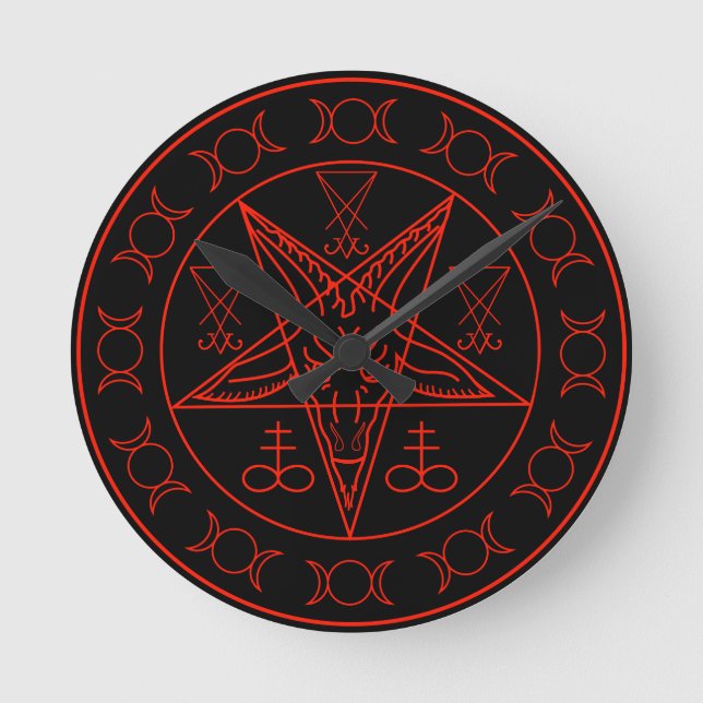 Sigil Baphomet dreifachen Mondes und sigil von Runde Wanduhr (Vorderseite)