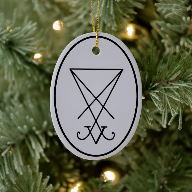 Sigil of Lucifer Occult Keramik Ornament (Baum)