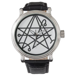 Sigil of the Gateway Black Vintag Leather Armbanduhr