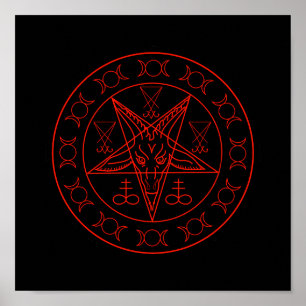 Sigil von Baphomet Dreiermond und Sigil von Luzife Poster