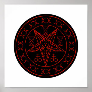 Sigil von Baphomet Dreiermond und Sigil von Luzife Poster