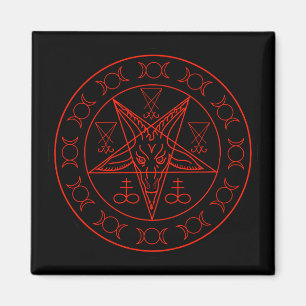 Sigil von Baphomet dreifach mond und sigil lucifer Magnet