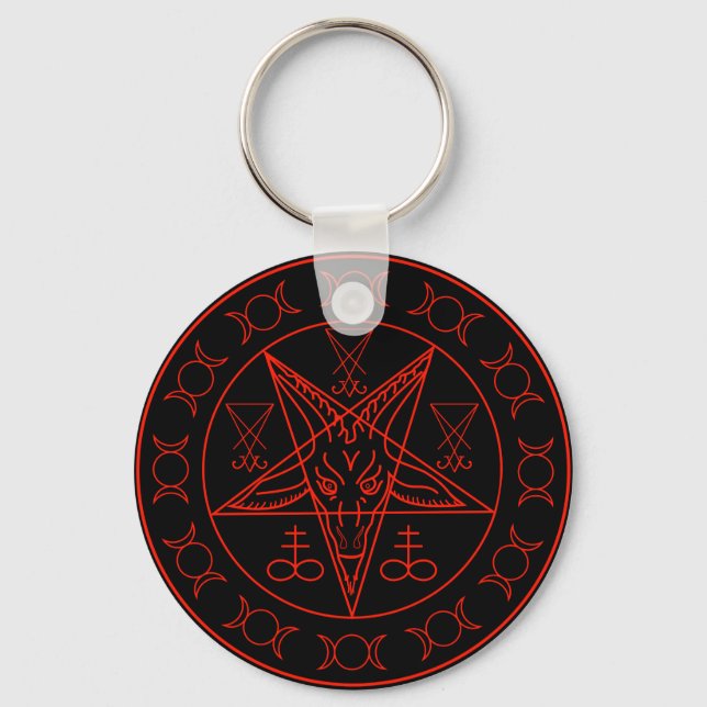 Sigil von Baphomet dreifach mond und sigil lucifer Schlüsselanhänger (Vorderseite)