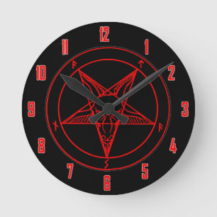 SIGIL von BAPHOMET Runde Wanduhr