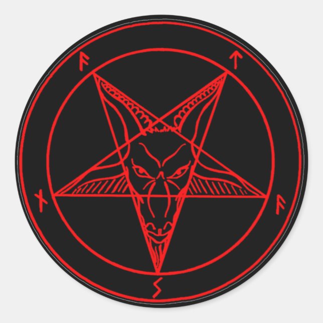 SIGIL VON BAPHOMET RUNDER AUFKLEBER (Vorderseite)